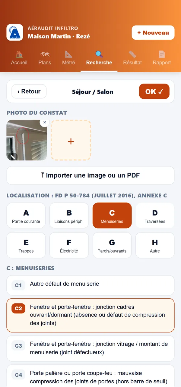 Fiche fuite : photo et classification Annexe C